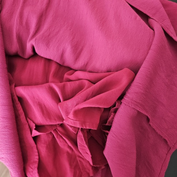 Soft Surroundings Berry Wine Crisscross Back Midi Dress Large 28867 Cotton Rayon - Picture 7 of 9